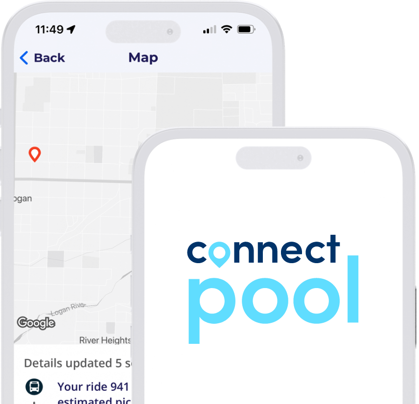 Phone screen showing pool app